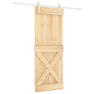 Porta Scorrevole con Set Hardware 80x210 cm Legno Massello Pino 3203039