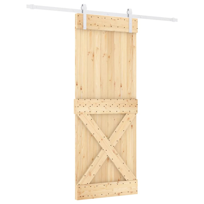 Porta Scorrevole con Set Hardware 80x210 cm Legno Massello Pino 3203039
