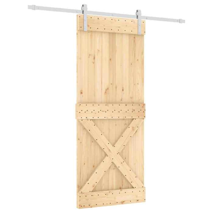 Porta Scorrevole con Set Hardware 85x210 cm Legno Massello Pinocod mxl 118109
