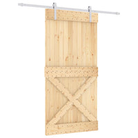 Porta Scorrevole con Set Hardware 100x210cm Legno Massello Pino