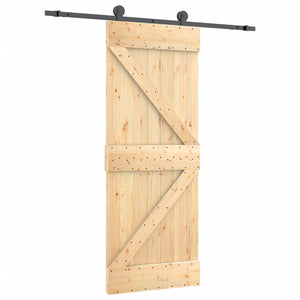 Porta Scorrevole con Set Hardware 85x210 cm Legno Massello Pinocod mxl 94176