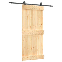 Porta Scorrevole con Set Hardware 90x210 cm Legno Massello Pinocod mxl 118111