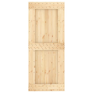 Porta Scorrevole con Set Hardware 85x210 cm Legno Massello Pino 3203052