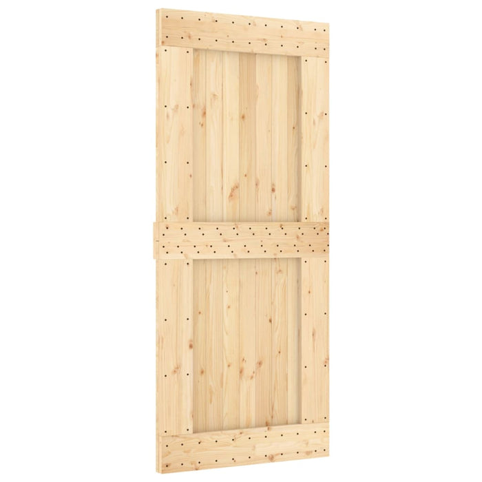 Porta Scorrevole con Set Hardware 90x210 cm Legno Massello Pinocod mxl 94179