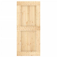 Porta Scorrevole con Set Hardware 90x210 cm Legno Massello Pino 3203053