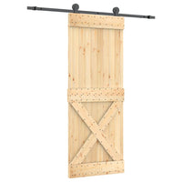 Porta Scorrevole con Set Hardware 80x210 cm Legno Massello Pino 3203055