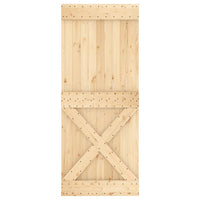 Porta Scorrevole con Set Hardware 85x210 cm Legno Massello Pino 3203056