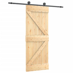 Porta Scorrevole con Set Hardware 70x210 cm Legno Massello Pinocod mxl 94180