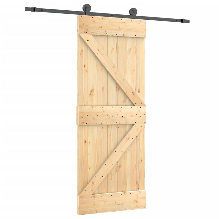 Porta Scorrevole con Set Hardware 70x210 cm Legno Massello Pinocod mxl 94180