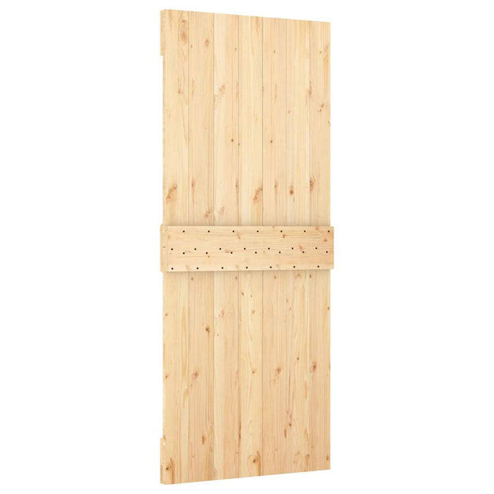 Porta Scorrevole con Set Hardware 85x210 cm Legno Massello Pino 3203059