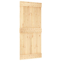 Porta Scorrevole con Set Hardware 90x210 cm Legno Massello Pino 3203067