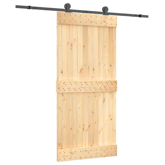 Porta Scorrevole con Set Hardware 95x210 cm Legno Massello Pinocod mxl 118114