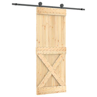 Porta Scorrevole con Set Hardware 80x210 cm Legno Massello Pinocod mxl 118116