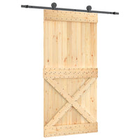 Porta Scorrevole con Set Hardware 100x210cm Legno Massello Pino 3203081