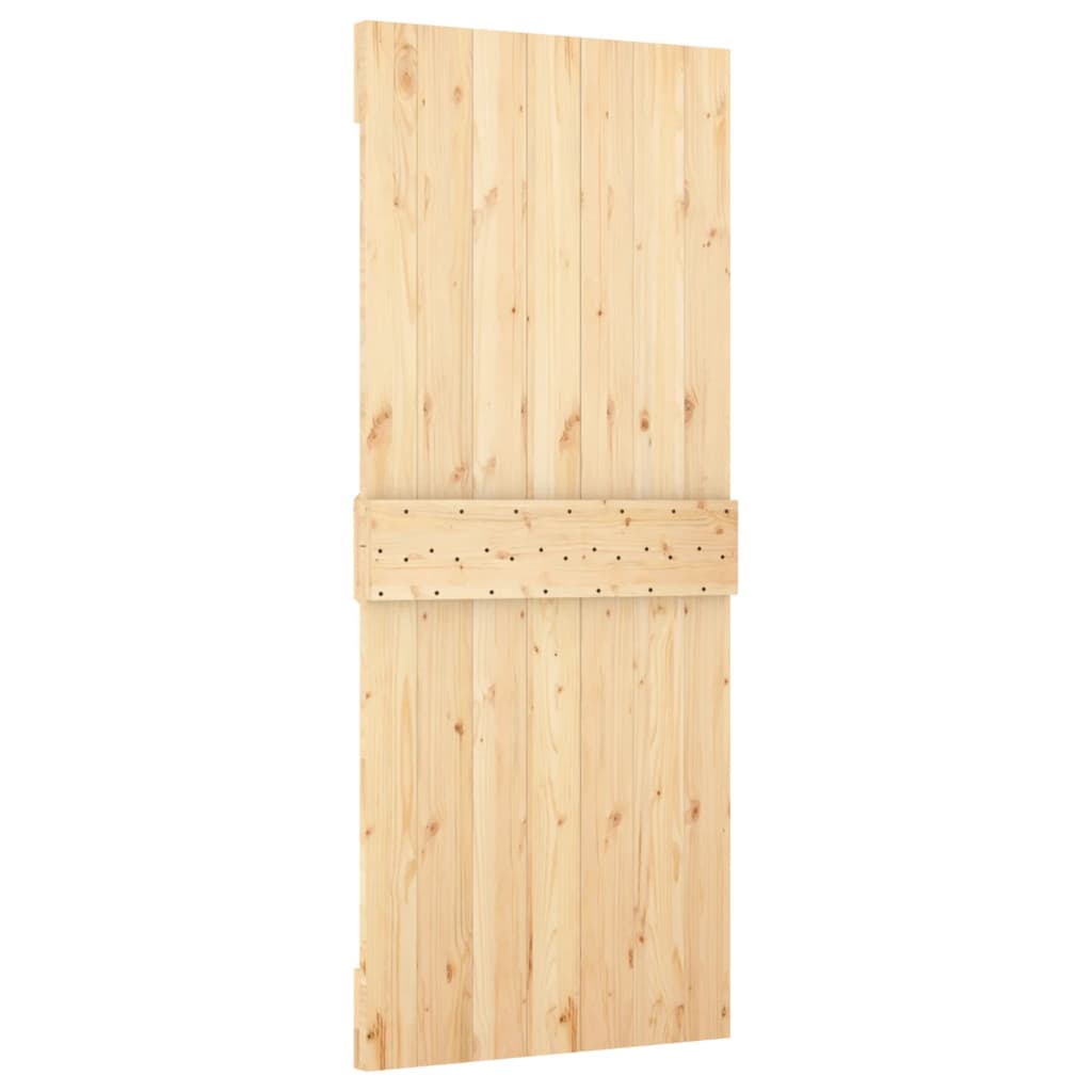 Porta Scorrevole con Set Hardware 85x210 cm Legno Massello Pino