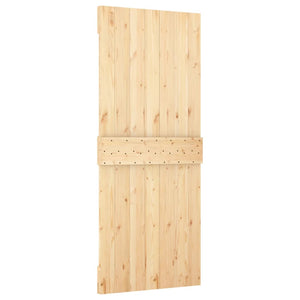 Porta Scorrevole con Set Hardware 85x210 cm Legno Massello Pino
