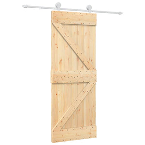 Porta Scorrevole con Set Hardware 80x210 cm Legno Massello Pinocod mxl 69636