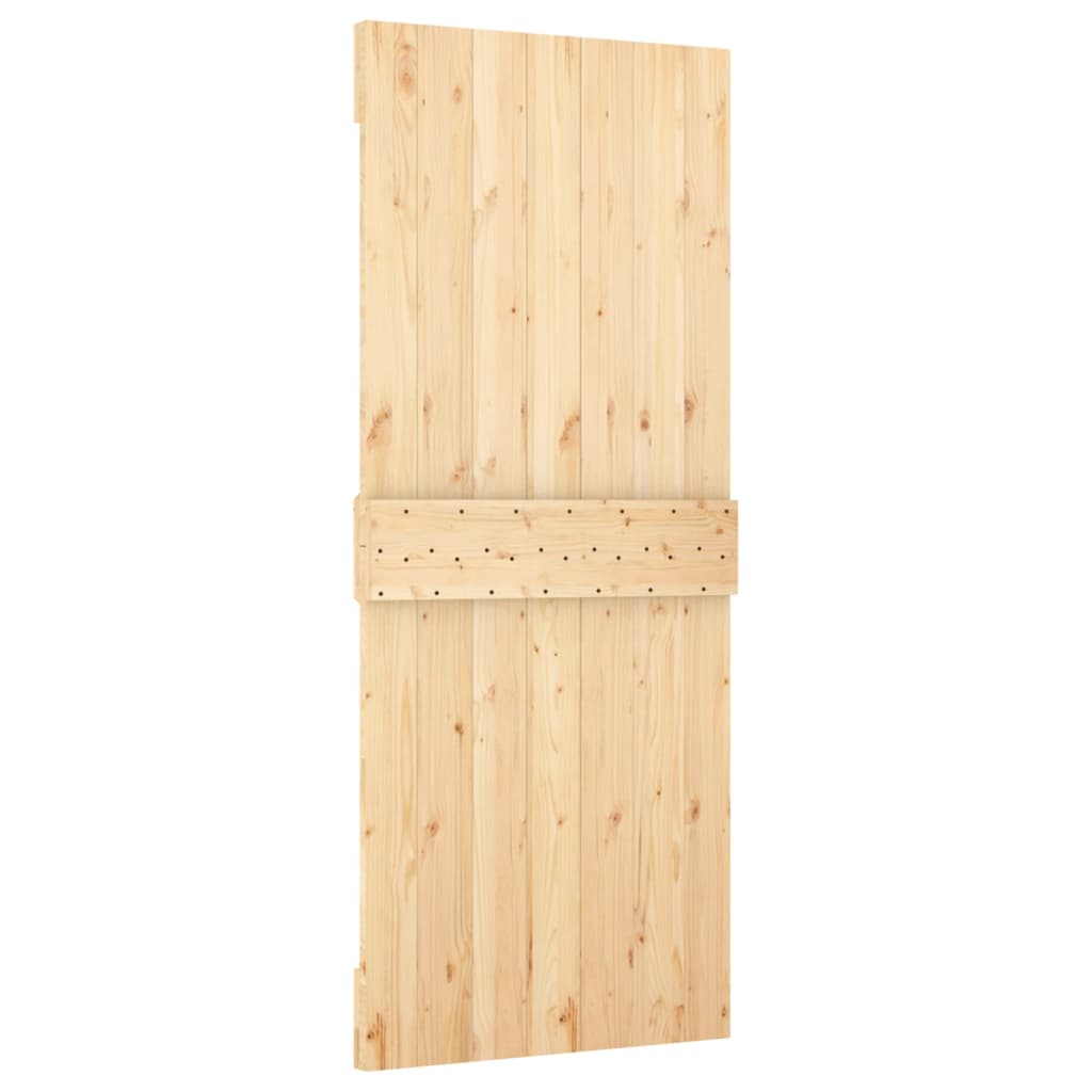 Porta Scorrevole con Set Hardware 80x210 cm Legno Massello Pino 3203084