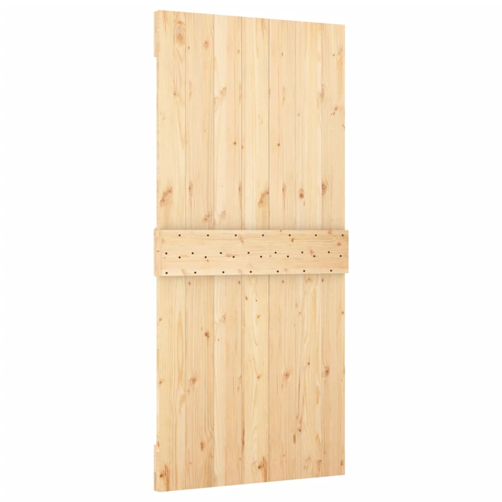 Porta Scorrevole con Set Hardware 90x210 cm Legno Massello Pino 3203085