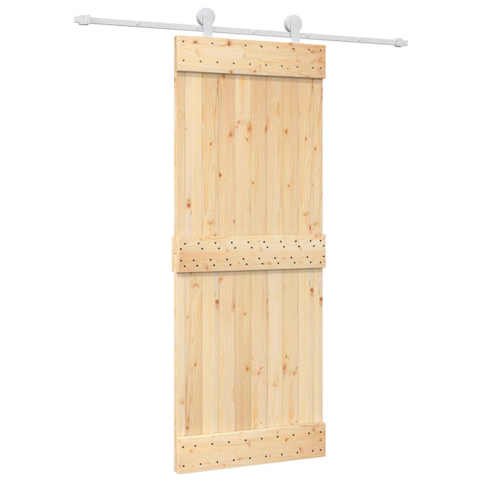 Porta Scorrevole con Set Hardware 80x210 cm Legno Massello Pinocod mxl 93666