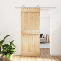 Porta Scorrevole con Set Hardware 80x210 cm Legno Massello Pinocod mxl 93666