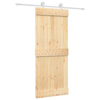 Porta Scorrevole con Set Hardware 85x210 cm Legno Massello Pino 3203088