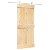 Porta Scorrevole con Set Hardware 90x210 cm Legno Massello Pinocod mxl 117587
