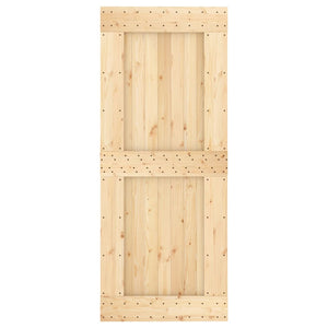 Porta Scorrevole con Set Hardware 85x210 cm Legno Massello Pino 3203092