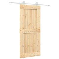 Porta Scorrevole con Set Hardware 90x210 cm Legno Massello Pinocod mxl 93648