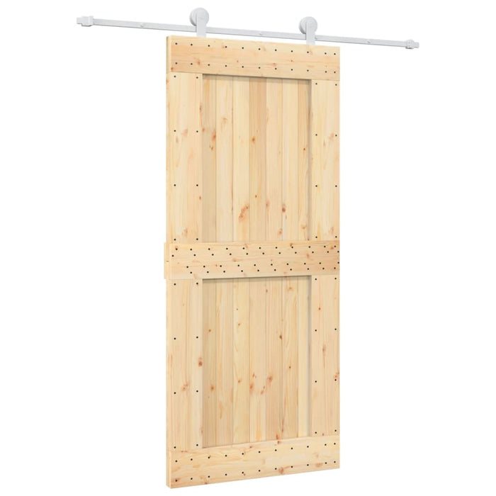 Porta Scorrevole con Set Hardware 90x210 cm Legno Massello Pinocod mxl 93648