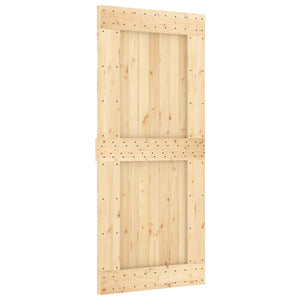 Porta Scorrevole con Set Hardware 90x210 cm Legno Massello Pino 3203093