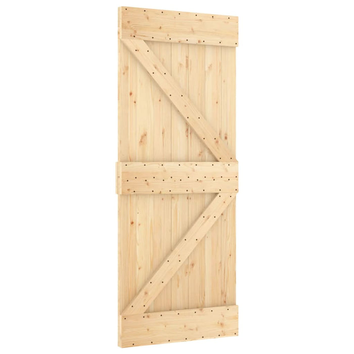 Porta Scorrevole con Set Hardware 85x210 cm Legno Massello Pino 3203099
