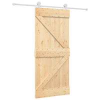 Porta Scorrevole con Set Hardware 90x210 cm Legno Massello Pinocod mxl 93660