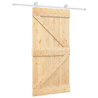 Porta Scorrevole con Set Hardware 100x210cm Legno Massello Pino 3203103