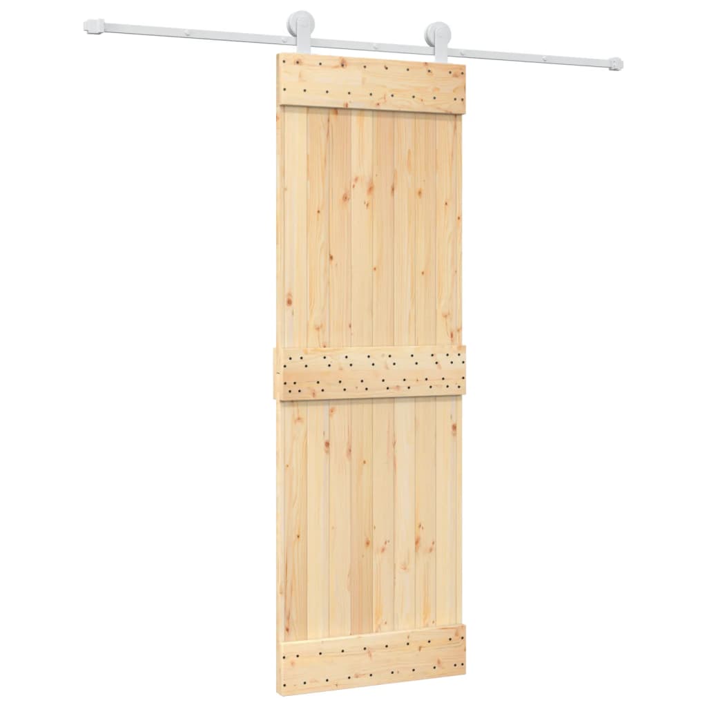 Porta Scorrevole con Set Hardware 70x210 cm Legno Massello Pino 3203104