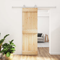 Porta Scorrevole con Set Hardware 70x210 cm Legno Massello Pino 3203104