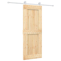 Porta Scorrevole con Set Hardware 80x210 cm Legno Massello Pino 3203111