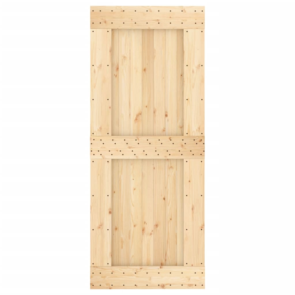 Porta Scorrevole con Set Hardware 85x210 cm Legno Massello Pino