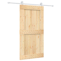 Porta Scorrevole con Set Hardware 100x210cm Legno Massello Pino 3203115