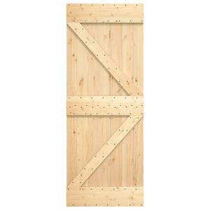 Porta Scorrevole con Set Hardware 70x210 cm Legno Massello Pino 3203122