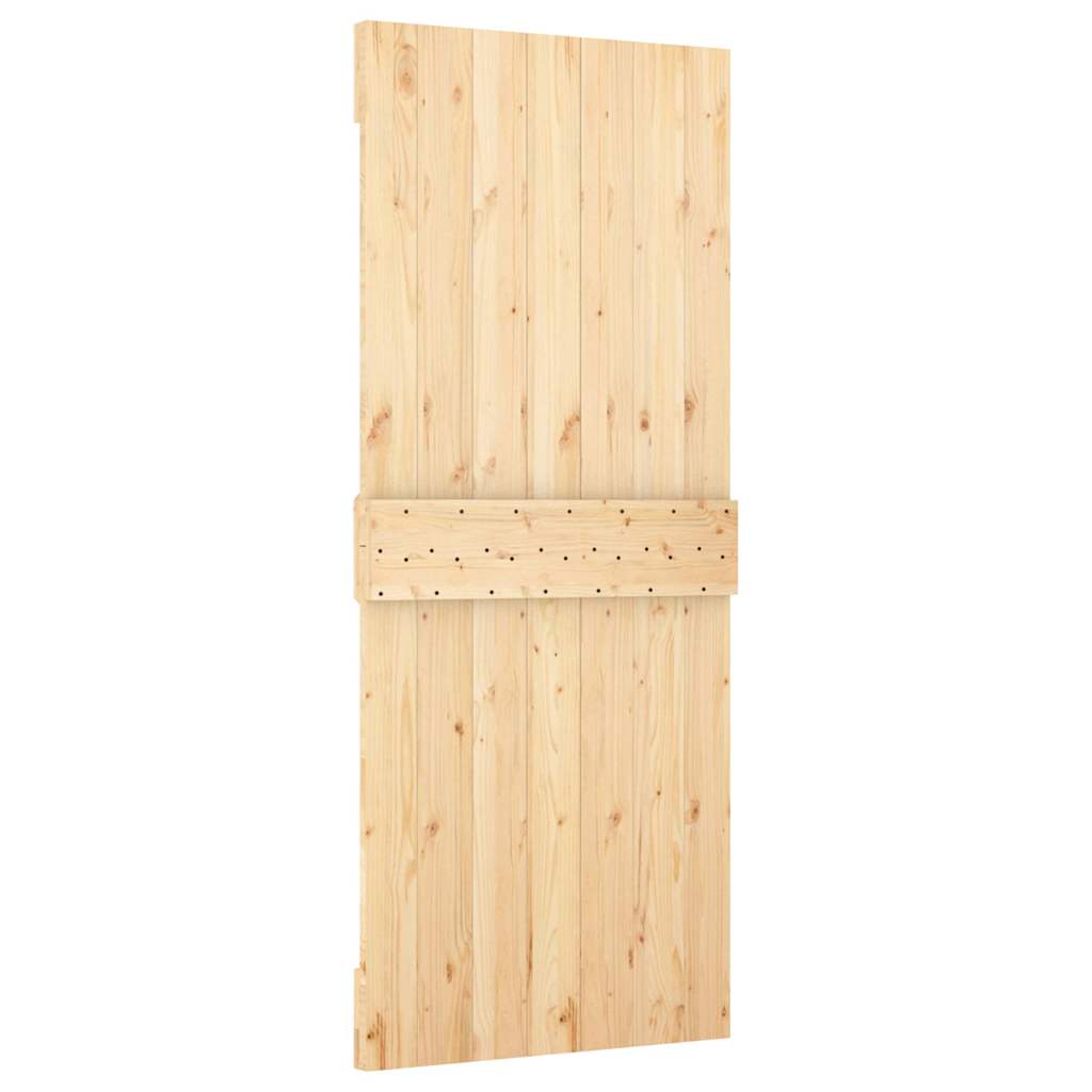 Porta Scorrevole con Set Hardware 85x210 cm Legno Massello Pino 3203123