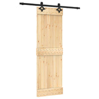 Porta Scorrevole con Set Hardware 70x210 cm Legno Massello Pino 3203124