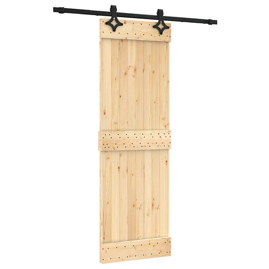 Porta Scorrevole con Set Hardware 70x210 cm Legno Massello Pino 3203124