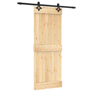 Porta Scorrevole con Set Hardware 80x210 cm Legno Massello Pino