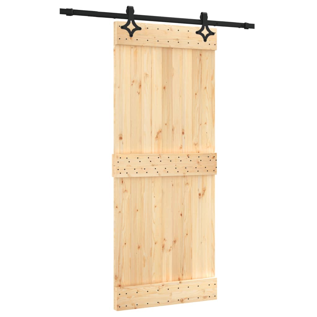 Porta Scorrevole con Set Hardware 85x210 cm Legno Massello Pino 3203126