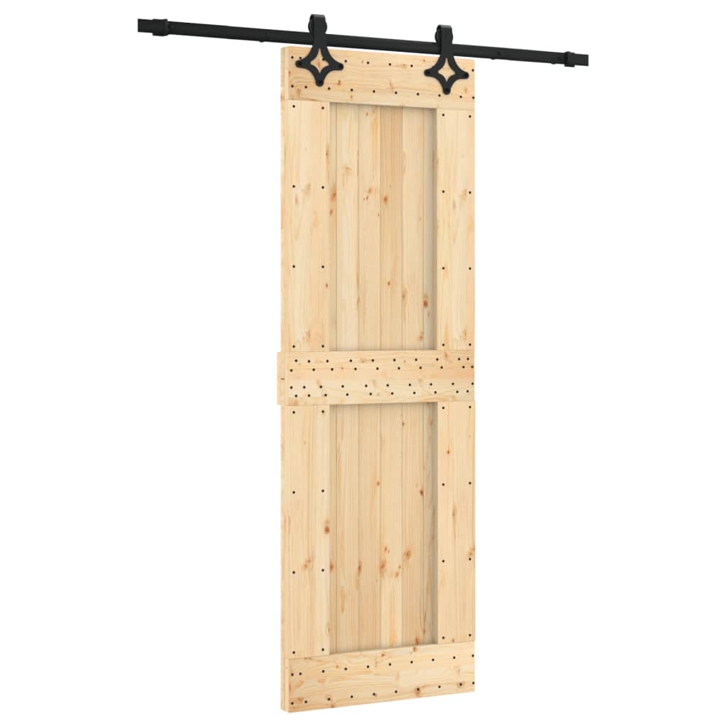 Porta Scorrevole con Set Hardware 70x210 cm Legno Massello Pino 3203128