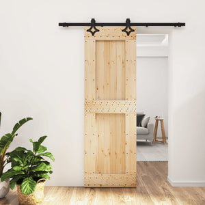 Porta Scorrevole con Set Hardware 70x210 cm Legno Massello Pino 3203128