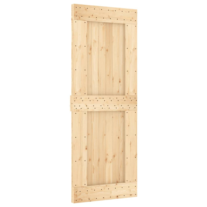 Porta Scorrevole con Set Hardware 80x210 cm Legno Massello Pino 3203129