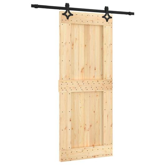 Porta Scorrevole con Set Hardware 85x210 cm Legno Massello Pino 3203130