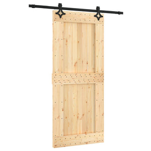 Porta Scorrevole con Set Hardware 90x210 cm Legno Massello Pino 3203131